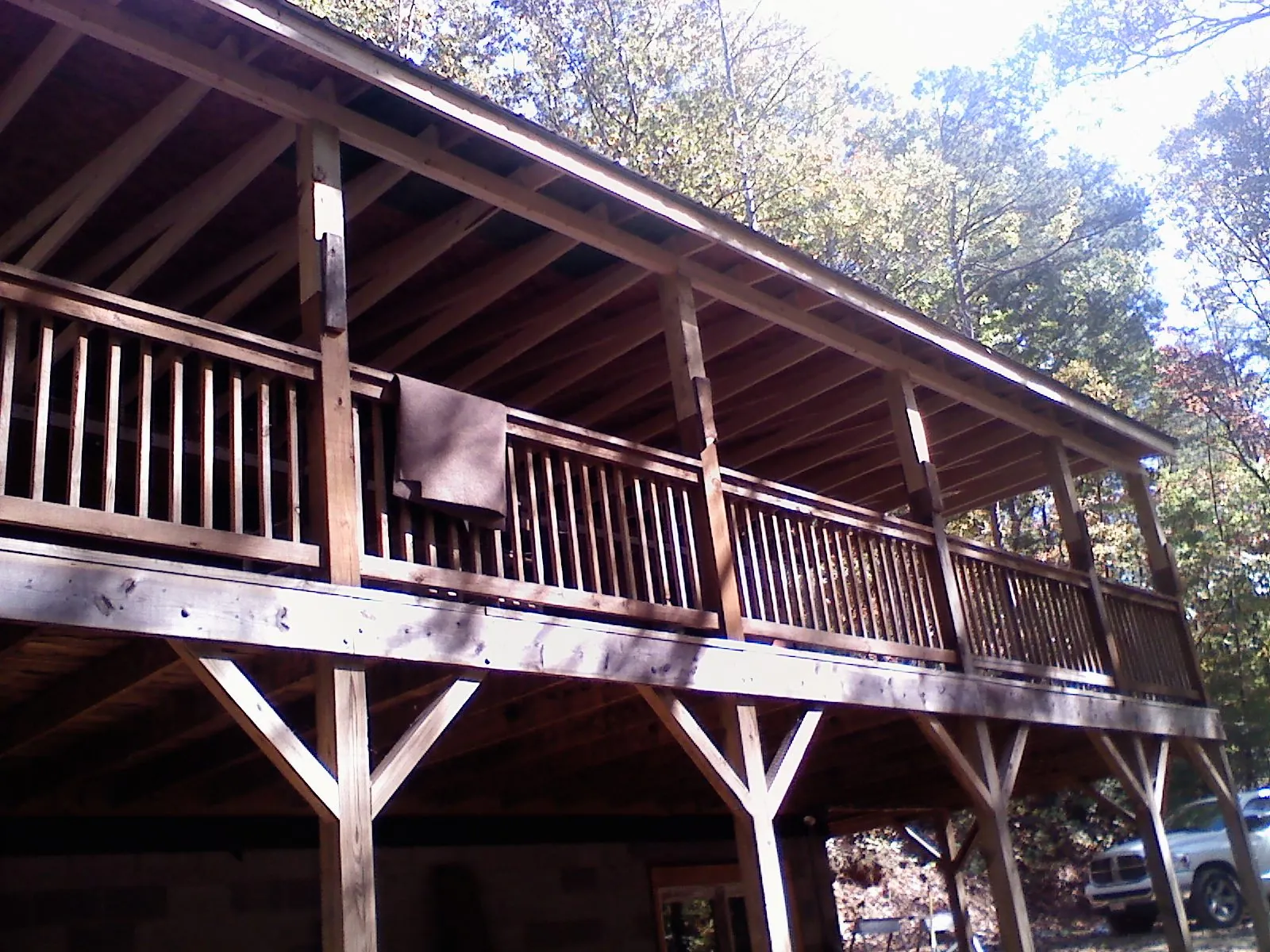 Timber framing under a new elevated porch and deck — Roof Leak Repair in Demorest by Roofing Brothers